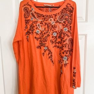 Soft surroundings brand new tunic never worn. Beaded details. Size xl.
